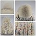 Winter Knit Beanie Hat for Kids Girls with Faux Fur Pom Warm Fleece Lined(Cream M)