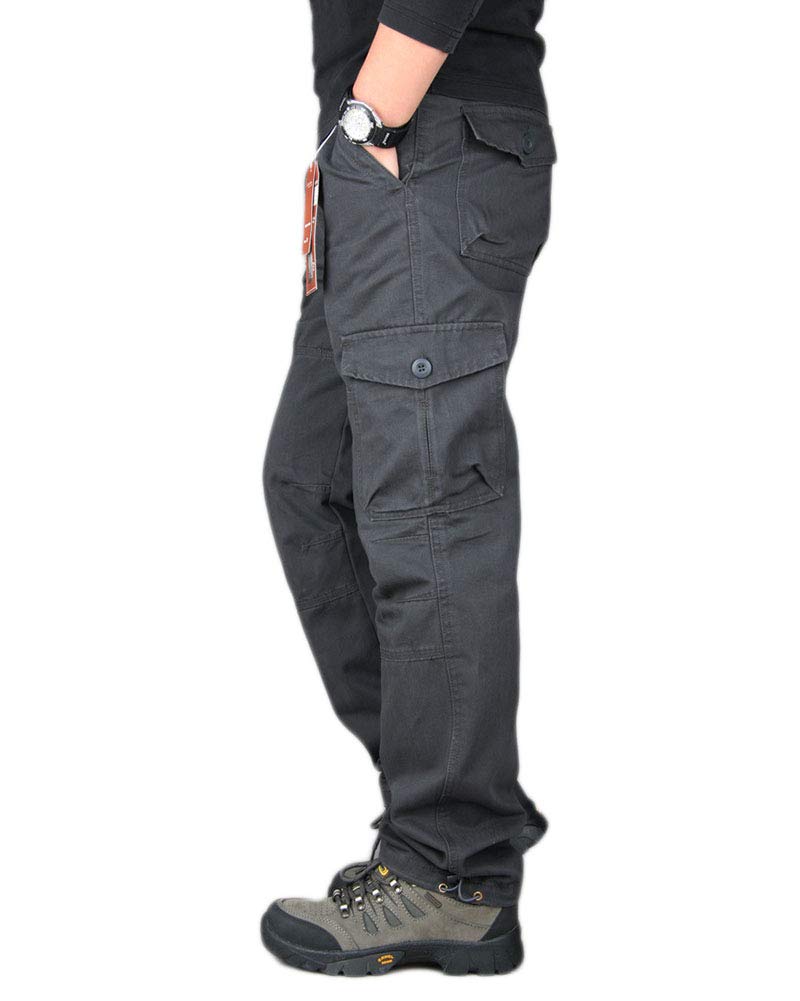 Youcai Men's Grey Cotton Casual Military Army Camo Combat Trousers Military Tactical Pants With Multi Pockets Outdoor Ripstop Cargo Pants,,M