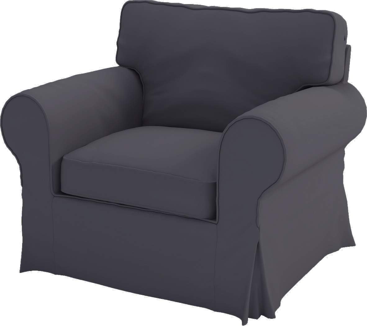 The Heavy Cotton Ektorp Sofa Cover Replacement is Made Compatible for IKEA Ektorp Chair (Armchair) (Dense Cotton Dark Gray)