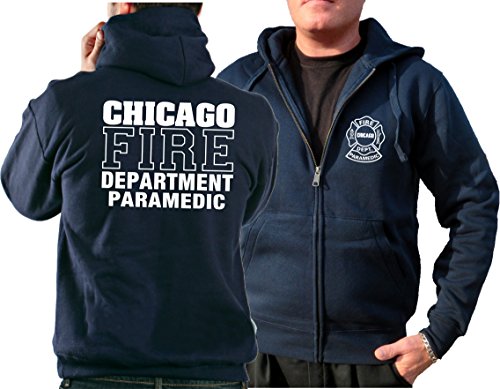 feuer1 Paramedic Veste à capuche Bleu marine Chicago Fire Department Cover