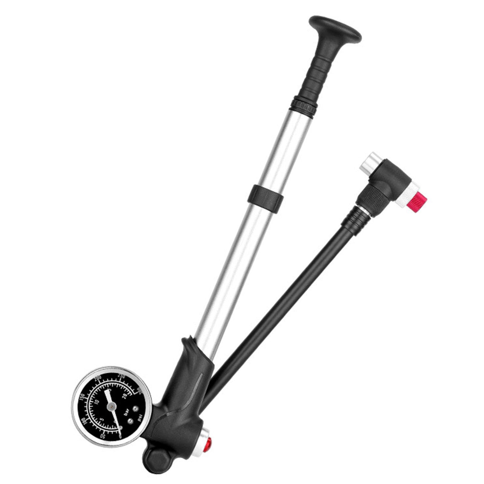 Fahrradpumpe mit 300 PSI Manometer, Kompakte Fahrradpumpe mit Presta- und Schrader-Ventilen, Mini-Fahrradreifen-Standpumpe für Rennrad, Mountainbike
