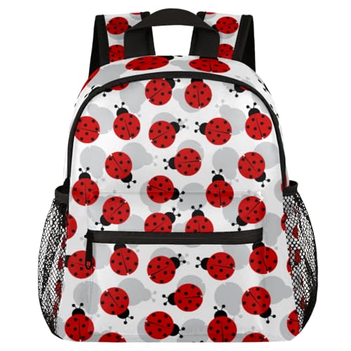 OHIKUETY Mochila infantil Animal Ladybug – para meninas e meninos de 2 a 4, 4 a 6 anos | pré-escola, creche | Mini bolsa pequena com guia | Bolsa infantil personalizada para caminhadas | Design