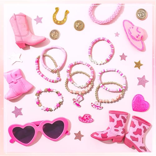 8 Pcs Adjustable Pink Braided Matching Bracelet with Hat Merchandise Gift Accessories for Party Favors Dress Decor2