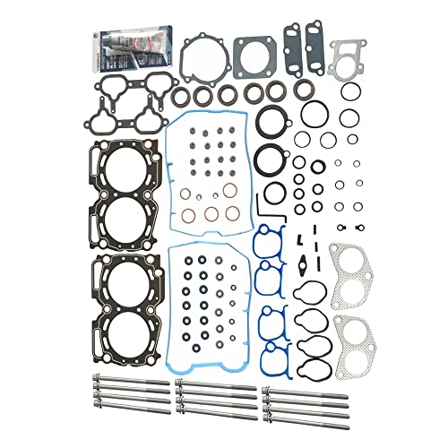 Image of Partsflow Cylinder Head Gaskets Set With 12 Head Bolts For Subaru Forester 1998 For Subaru Impreza 1998 For Subaru Legacy 1996-1999 2.5L 2458CC H4 DOHC OE#ES72905 HS26167PT-3 HS26167PT-2 HS26167PT-1