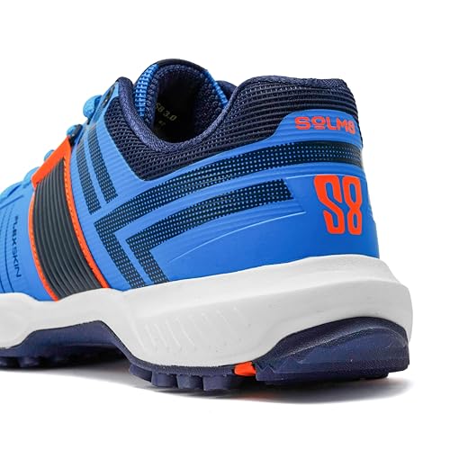 Image of SOLM8 S8 Cricket Shoes with Rubber Spikes - Performance Cleats for Men on Outdoor Turf /Grass, Featuring Wide Toe, Speed-Fit Lacing and New Gel Cushioned Insole