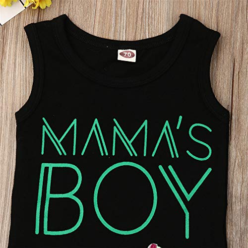 Image of 2Pcs Baby Boys Summer Clothing Sets Cute Letters Print Sleeveless Tank Tops T-Shirt+Palm Shorts Outfits