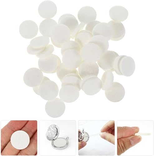 Miniatura 7 de Healifty 100 piezas de aceite esencial para automóvil, almohadillas difusoras de aceite esencial, almohadillas de repuesto de algodón para
