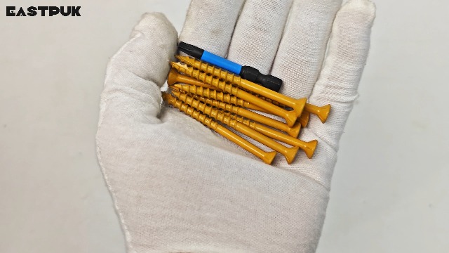 Image of Deck Screws 2-1 /2 Inch, Wood Screws #10x2-1 /2, 378 PCS 5lb, Rust Resistant Exterior Epoxy Coated Outdoor Decking Screws, Torx /Star Drive Head Deck Screw, T25 Star Bit Included, Tan by EASTPUK