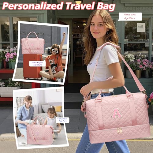 CLOUDWINGS Quilted Initial Duffle Bag