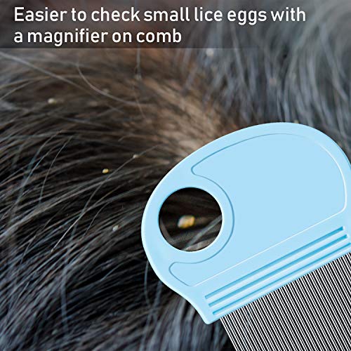 Peine para liendres con lupa 6 piezas azul celeste miniatura 3