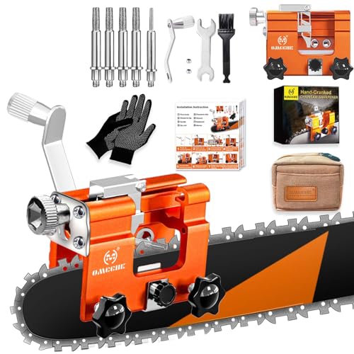 Image of Chainsaw Sharpener Jig with 5 Tungsten Bits & Carry Bag, Universal Portable Chain Saw Blade Sharpener Tool Kit Accessories for 4 inch- 22 inch Chains