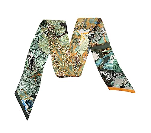 JERLA 100% Mulberry silk Scarf Head Hair Ribbon Handbag Handle wrap Tie Bundle Neckerchief Scarf for women men3