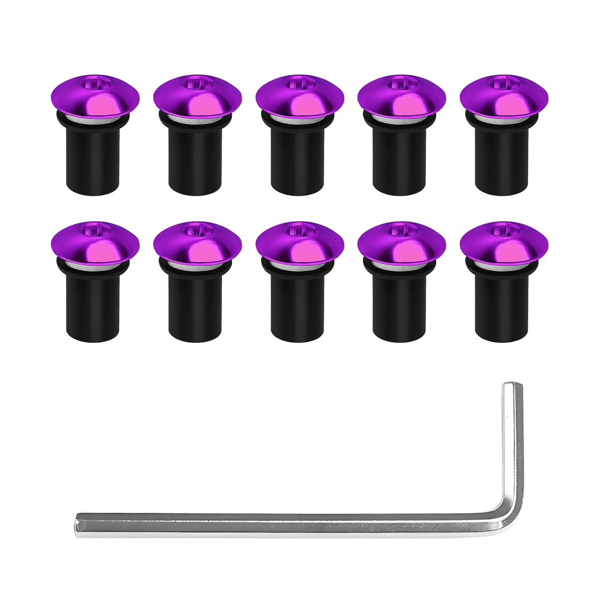 BELOMI 10 Pack 0.71 x 0.4 Inch Motorcycle Windshield Bolt Kit, Purple