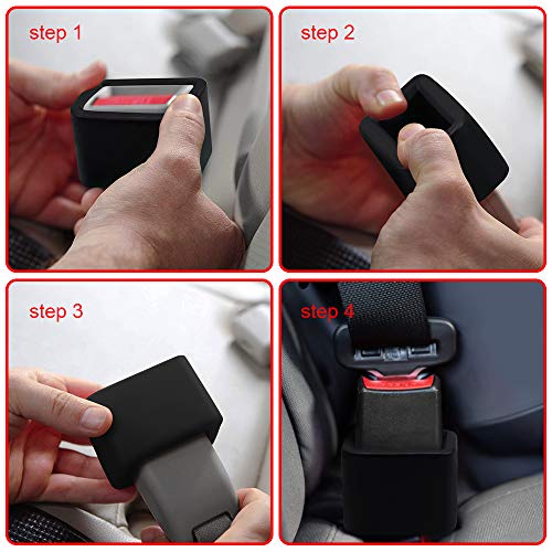 Morlike Silicone Belt Buckle Holder (Black, 2 Pack)