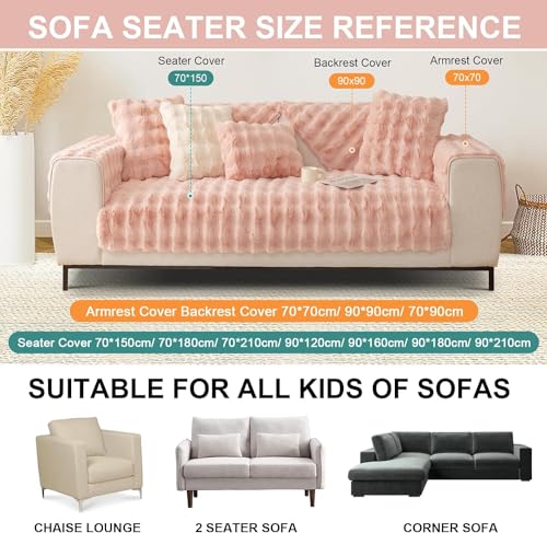 Housse de canapé rose pour canapé sectionnel, idéale pour vos soirées cocooning - 3