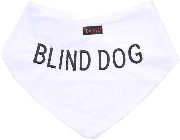 Dexil Bandana para Perros Ciegos Blanca Personalizada