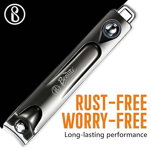Image of Beaute Secrets Adult Nail Cutter with Inbuilt Nail Filer | Premium Stainless Steel Nail Clipper | Ultra Sharp Heavy Duty Nail Trimmer for Men & Women | Professional Grooming Tool