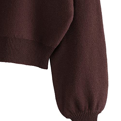 Image of ZAFUL Women's Cropped Sweater V-Neck Long Sleeve Pullover Jumper Knit Top