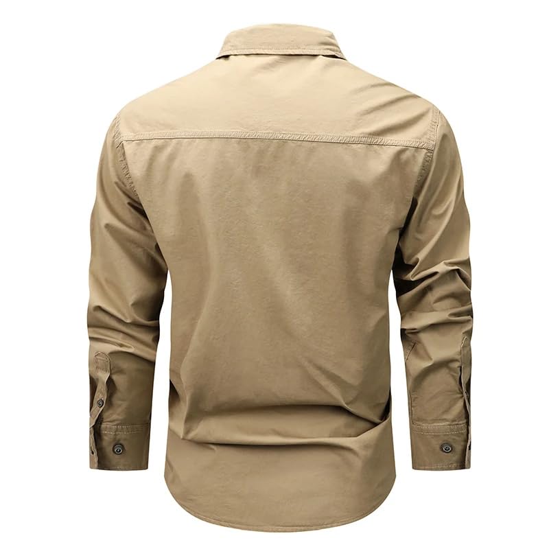 Camisa de exterior con múltiples bolsillos estilo vintage 5