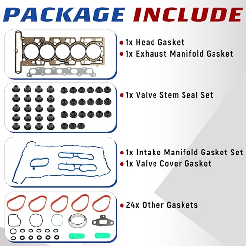 Image of 3.5L HS26336PT Cylinder Head Gasket Set Valve Seal w /Intake & Exhaust Manifold Gasket | Fit For GMC Hummer H3 2006 Colorado 3.5L 2004-2006 i-350 Canyon Isuzu i-350 2006 3.5L VIN 6