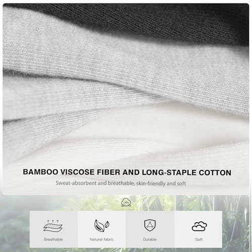 CLOSEMATE 6 Pairs Bamboo Viscose Thin Ankle Low Cut Breathable Non Slip Casual Short Socks for Men Women4