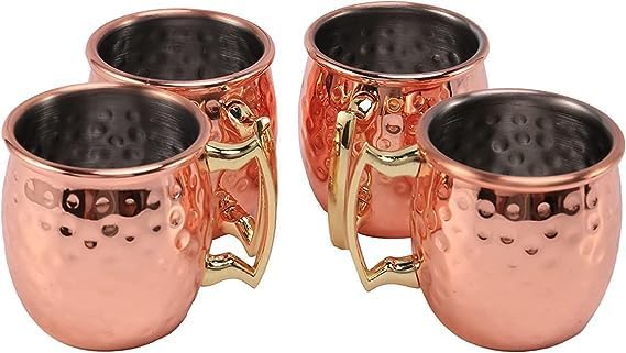 Ounce Stainless Steel Moscow Mule Mug Espresso Mini Mugs Copper Plated Mug Shot Mugs Set of 4