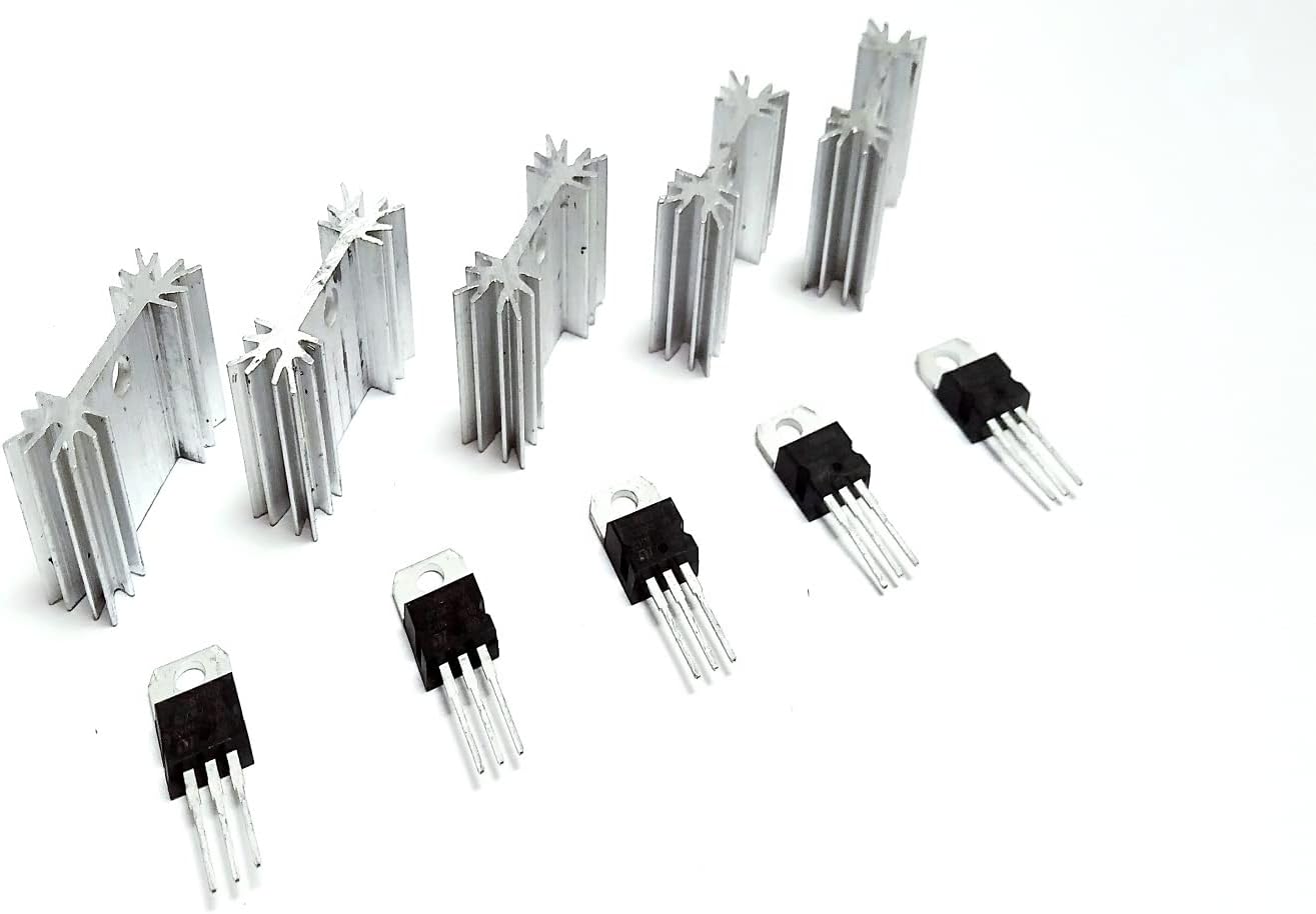 7805 Voltage Regulator 5V with Heat Sink | Pack of 5