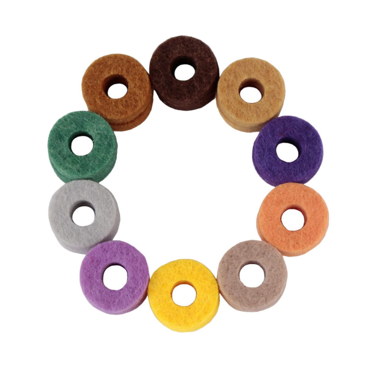 BESPORTBLE 20pcs Drum Cymbal Felt Pads Durable Cymbal Protectors for Drum Easy to Use Suitable for Drummers and Beginners Kit Accessories Random Color