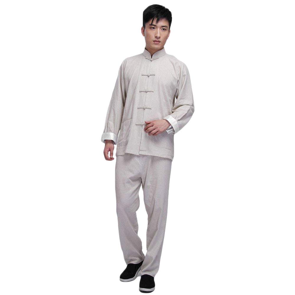 G-LIKE Kung Fu Herren Anzug - Traditionelle Chinesische Kampfkunst Tai Chi Qigong Wing Chun Shaolin Wushu Lange Ärmel Training Freizeit Kleidung Uniform Jacke Hose