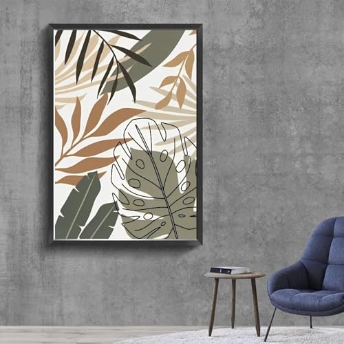 Art mural minimaliste en fleurs et bambou pour déco salon grand format poster toile 60x90 cm