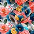HOMETITUTE Floral Bloom Wallpaper Peel and Stick Self Adhesive Vinyl Wall Covering 118.1" x 17.7" Removable Contact Paper for Living Room Bedroom Kitchen Office Decor