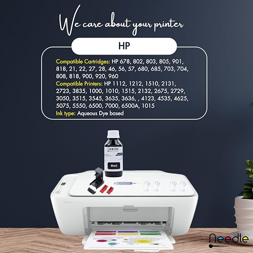 Needle Black Refill Kit with Suction Tool Combo Pack of High Yield Inkjet Cartridge Ink Refill Compatible for HP and Canon Cartridge Printers -... - Image 4