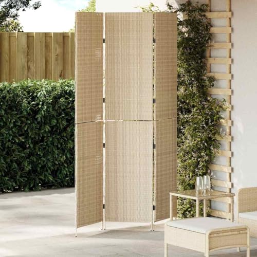 Ce paravent beige en polyrotin mat et élégant structure votre intérieur