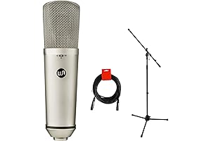 WA-87 R2 Multi-Pattern Condenser Microphone, Auray Tripod Mic Stand & XLR Cable Bundle