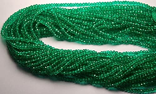 Quartz émeraude vert LKBEADS rondelles facettées 3.5mm pour bijoux haut de gamme