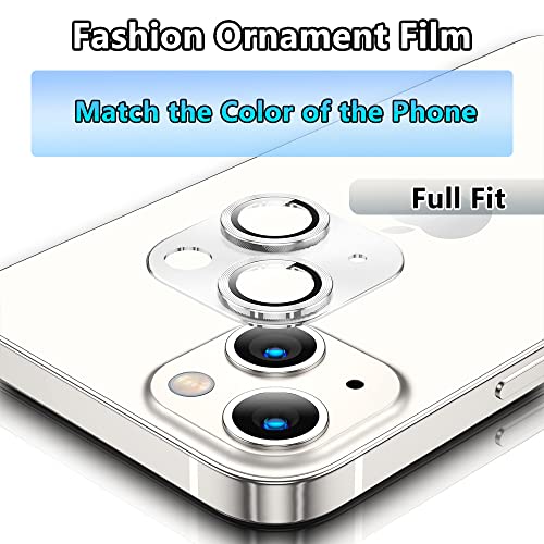 Niboow Camera Lens Protectors for iPhone 14/14 Plus, Aluminum Alloy 9H Tempered Glass Anti Scratch Camera Cover - Image 3