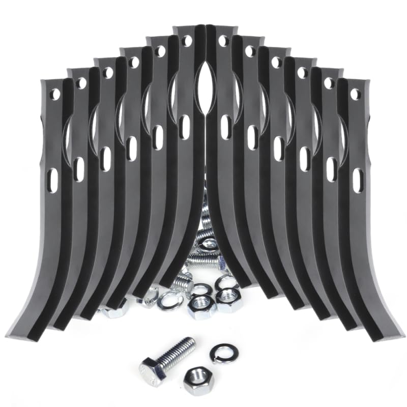 Matijardin - 6 paires outils de fraises type bineur universels réversibles L.190 mm + boulons