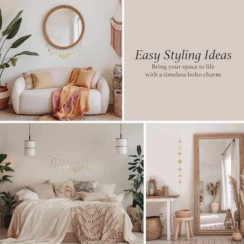 image for BASE ROOTS Moon Phase Wall Decor, Gold Wall Art for Bedroom, Bohemian 