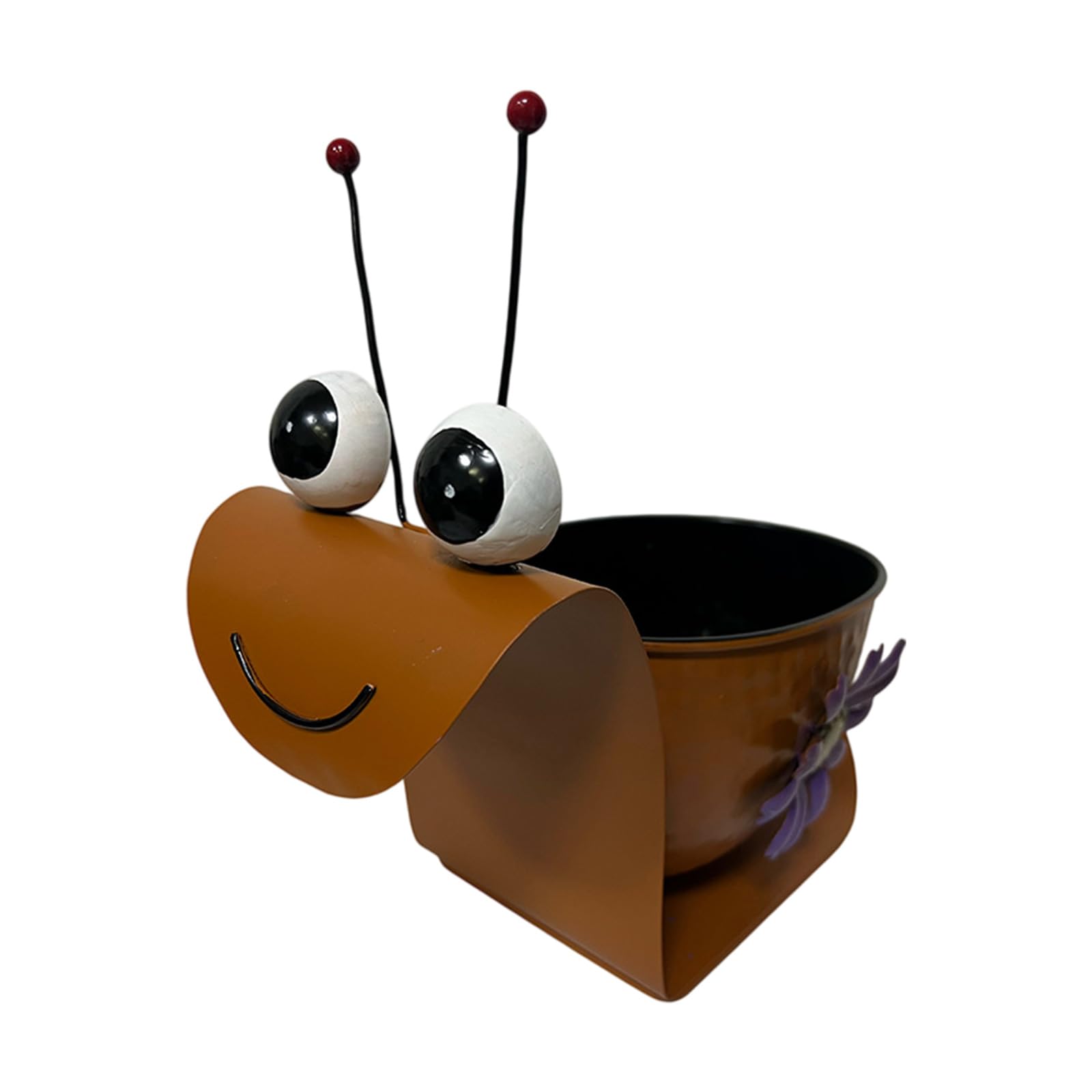 Piceioep Snail Shaped Metal Flower Container Wrought Iron Succulents Planter Creative Animal Plant Holder for Indoor Decoration Desktop Decoration