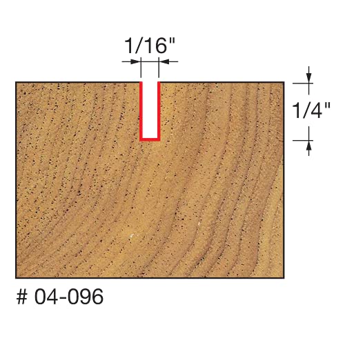 Freud 04-096: 1/16" (Dia.) Double Flute Straight Bit, Red #TOP1