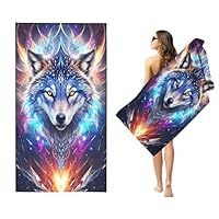 3D Lobo Toalla De Playa Microfibra Extra Grande Gigante Doble De Secado Rápido Para Viajar Gran Tamaño Para Adulto Hombre Niños Toallas De Baño Xxl