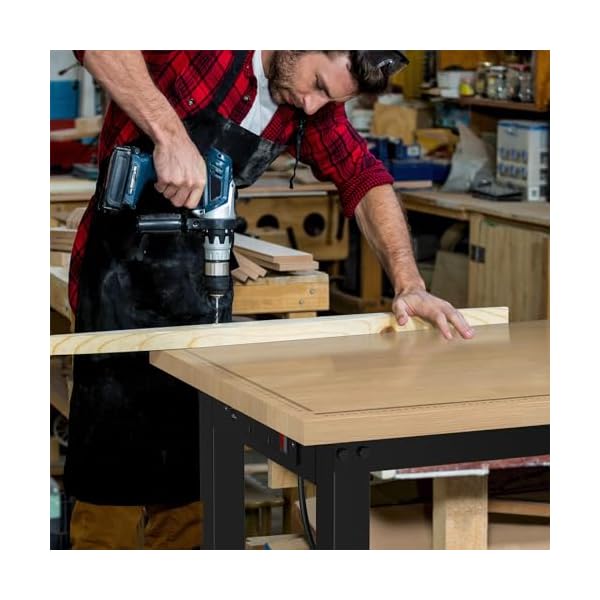 48-Workbench-with-ScalesWeight-Capacity-to-2300-LBS-Heavy-Duty-Rubberwood-WorktableAdjustable-Worktable-with-5-Adjustable-HeightsPower-OutletSuitable-for-WorkshopsOffices-and-Homes 48-Workbench-with-ScalesWeight-Capacity-to-2300-LBS-Heavy-Duty-Rubberwood-WorktableAdjustable-Worktable-with-5-Adjustable-HeightsPower-OutletSuitable-for-WorkshopsOffices-and-Homes