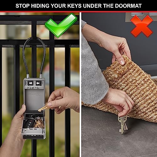Master Lock 5482EURD Key Safe with New Innovative Design, Flexible Cable Shackle,Outdoor Key Lock Box, Capacity - Image 2