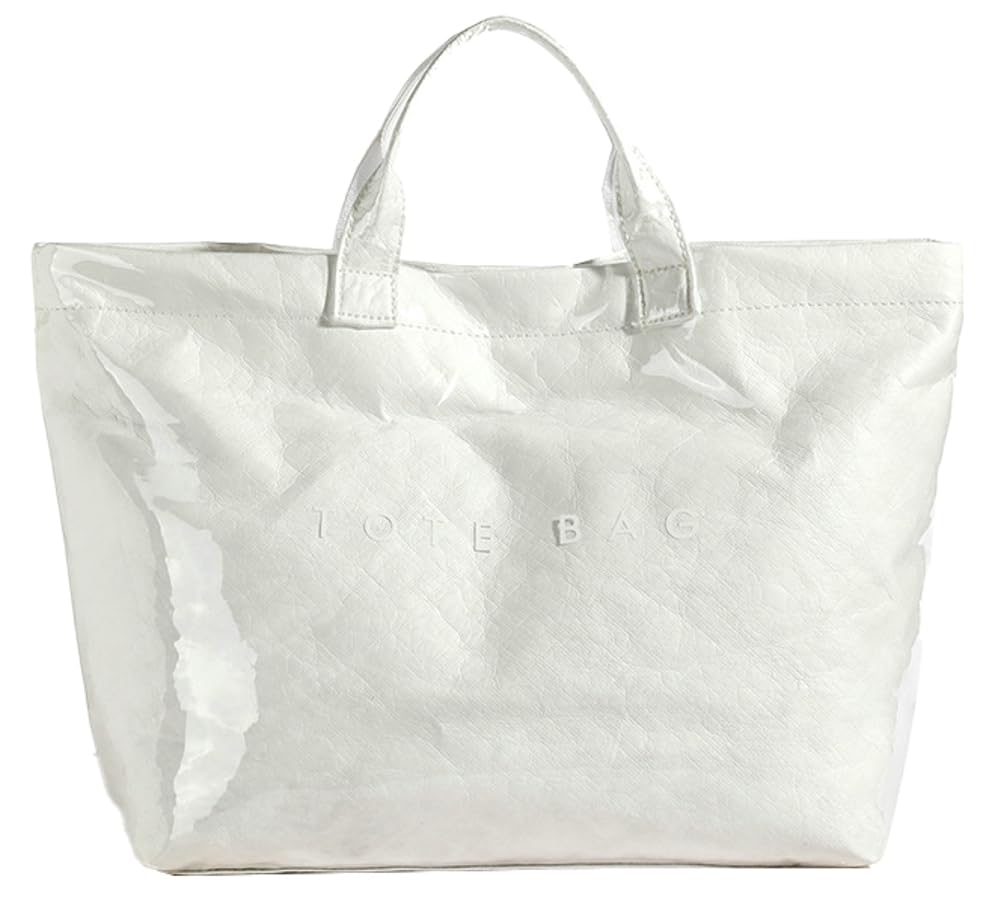 Caistre Women's PVC Tote Handbags Shoulder Bag Winter Fall Fashion Kraft Paper Tote Bag Y2K Large Shopping Bag