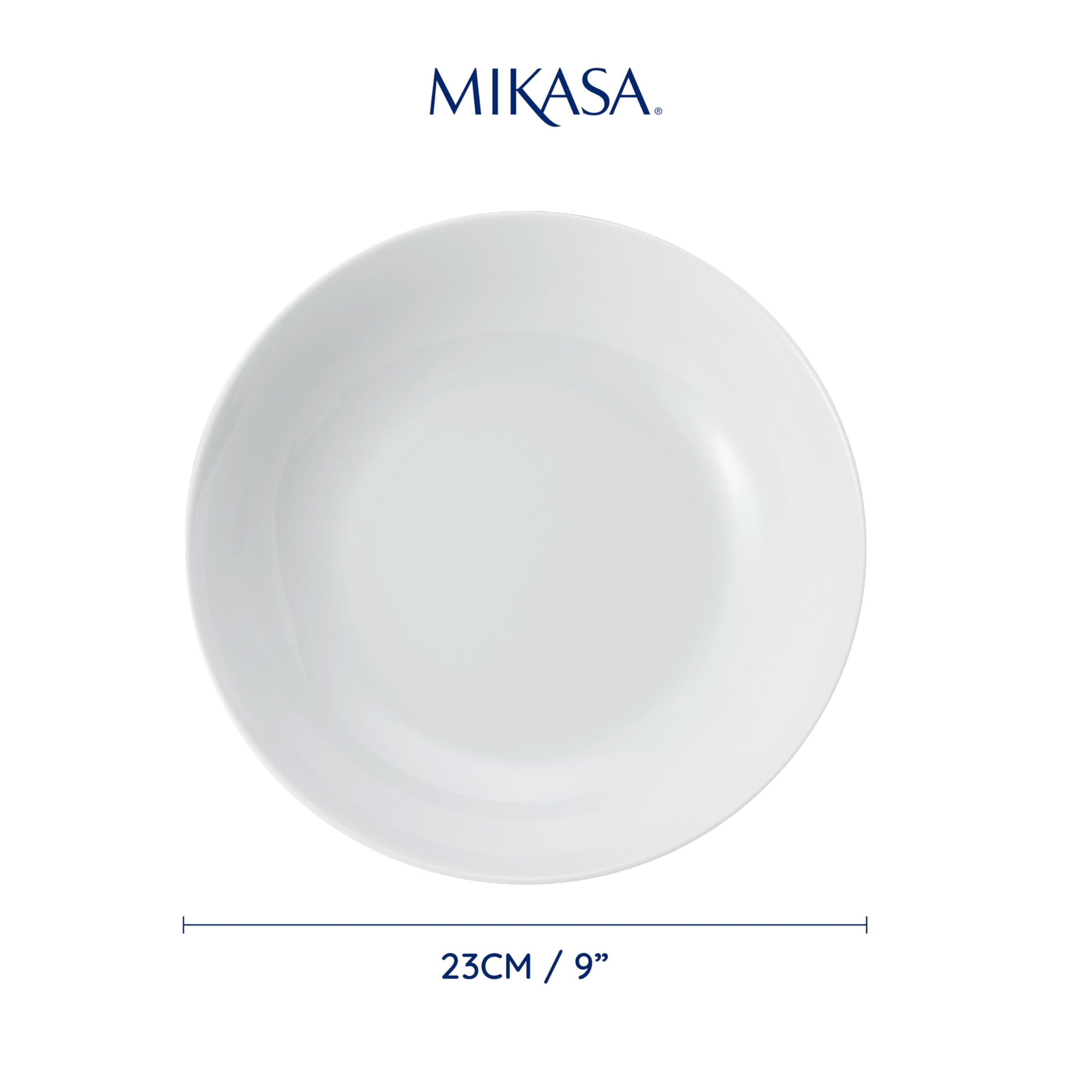 Mikasa Chalk - Juego de cuencos de porcelana para pasta (4 unidades, 23 cm, en caja de regal