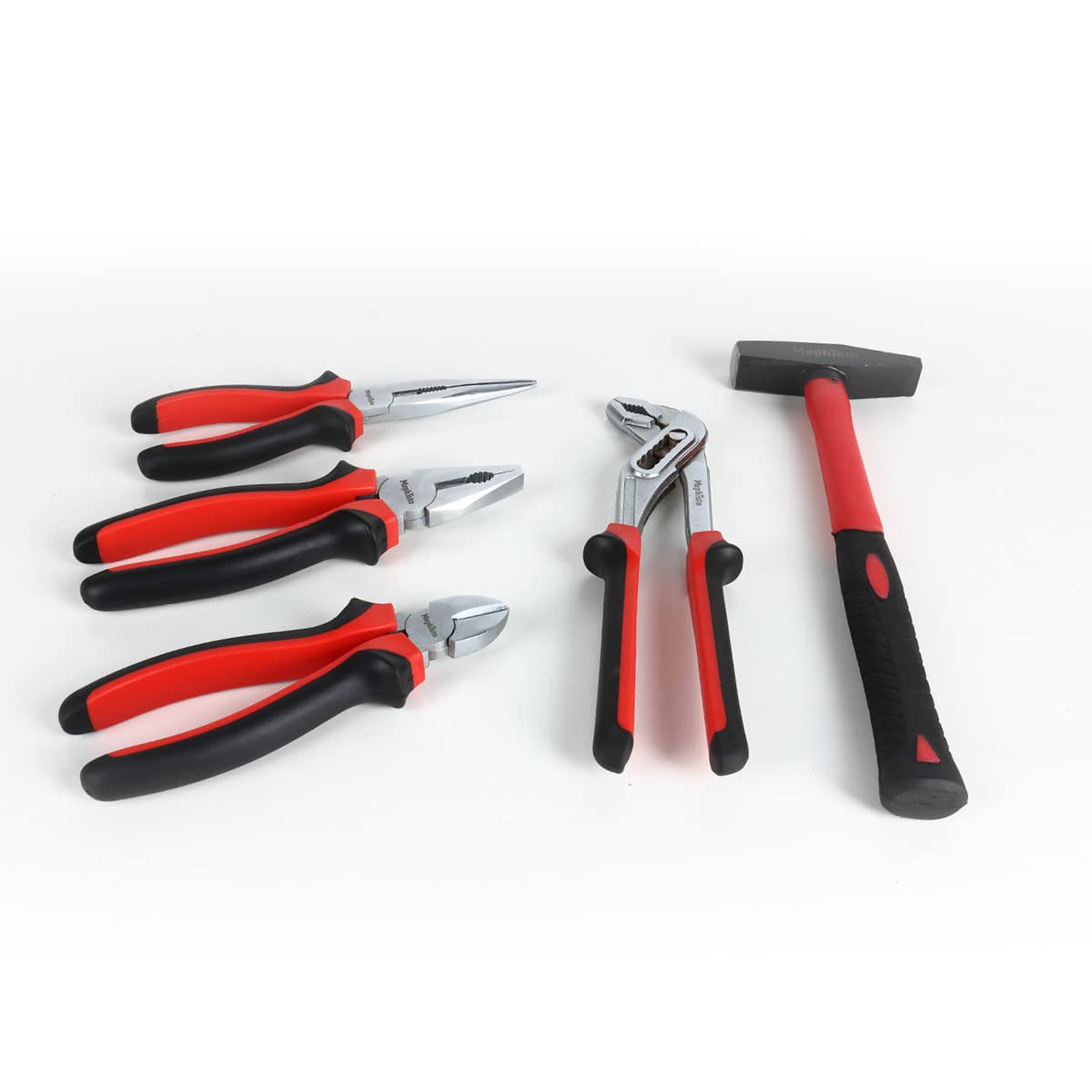 Mephisto Set di attrezzi per carrello da officina Pro Line, con martello e punte, pinze da mare, pinze combinate, pinze per pompa dell'acqua, incl. inserto morbido effetto carbonio