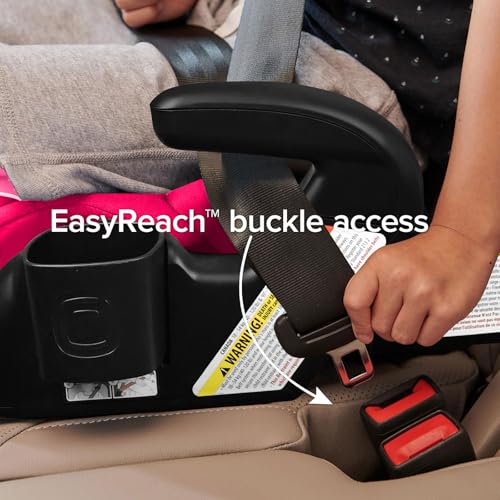 Image of Diono Connect3 R 2-in-1 High Back Booster, Slim Fit 3-Across in Many Mid-Sized Sedans and SUVs, for Children from 40-120 lbs., Lightweight with Cupholder, Pink Cotton Candy