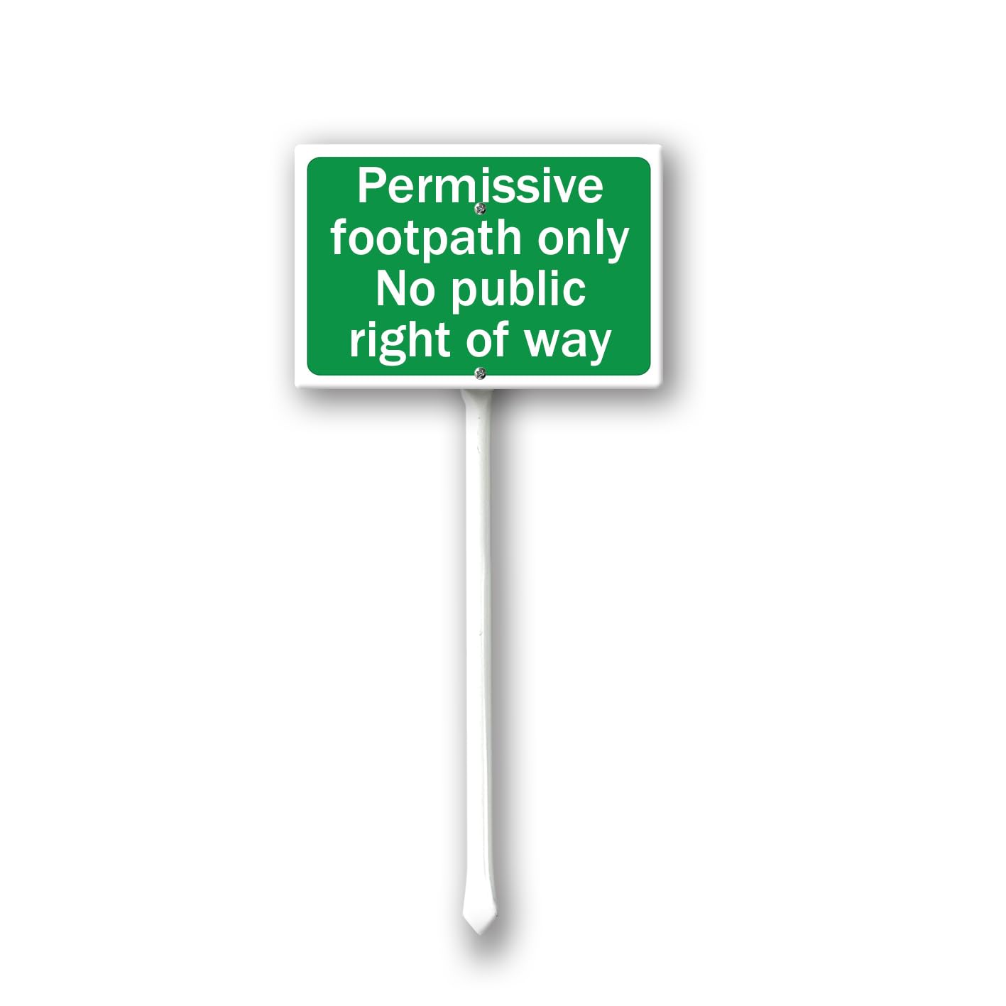 Permissive footpath only no public right of way Sign, 12" x 8" Yard Sign with Stake, Easy to Mount, Lawn Sign