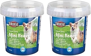 TRIXIE Mini Bones Training Snack Canister, 500 g, Dog Pack of 2