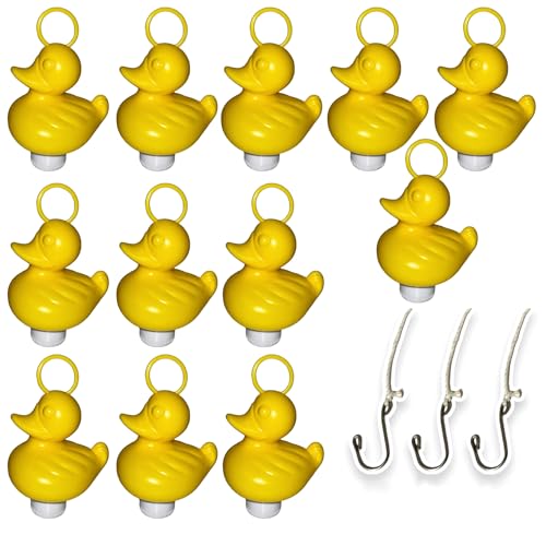 Juego de Pesca de Patos con 12 Patos Amarillos de Plástico con Gancho y Peso Incluye 3 Anzuelos, Juguete de Baño - Juguete Piscina - Pesca Patos Niños y Niñas (Amarillos)